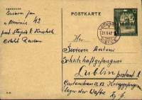 Postkarte nach Majdanek