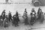 Jews in the Warsaw Ghetto on their way to the Umschlagplatz